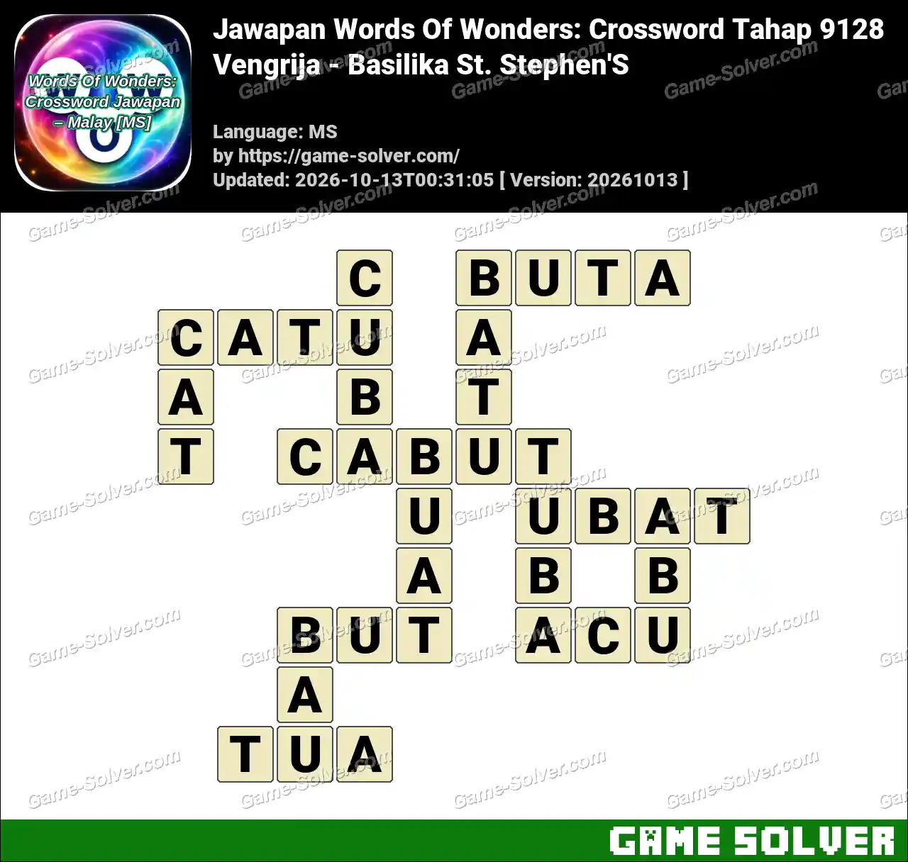 Jawapan Words Of Wonders: Crossword Tahap 9128 – Vengrija – Basilika St. Stephen’S
